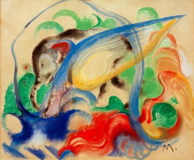 Creatura mitica (Elefante grigio) da Franz Marc