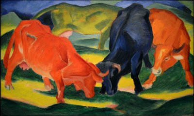 Mucche che combattono, 1911 da Franz Marc