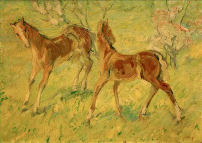 Puledri al pascolo (Puledri saltanti) da Franz Marc