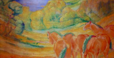 Grande paesaggio I (Paesaggio con cavalli rossi) da Franz Marc
