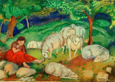 Pastorella con pecore da Franz Marc
