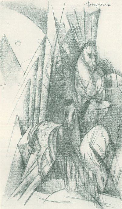 Composizione di cavalli e forme astratte da Franz Marc