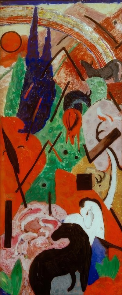 Paesaggio con animali e arcobaleno da Franz Marc
