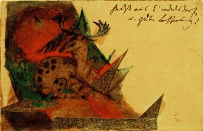 Cervo sdraiato da Franz Marc