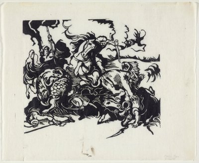 Caccia al leone secondo Delacroix da Franz Marc