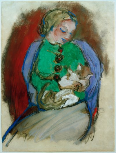 Ragazza con gatto da Franz Marc