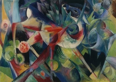 Cervo nel giardino fiorito da Franz Marc