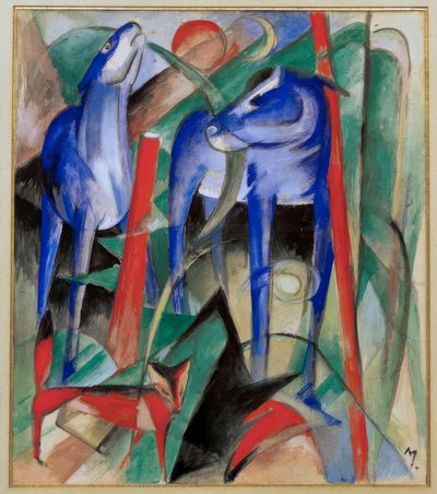 Creazione dei cavalli (Tre creature favolose) da Franz Marc