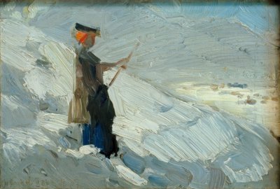 Donna in piedi in un paesaggio invernale da Franz Marc