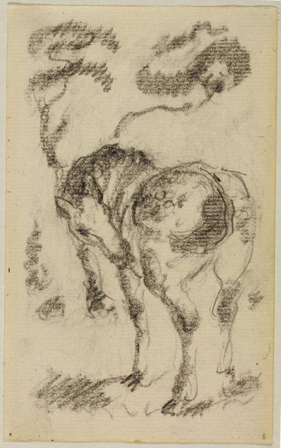 Cavallo in piedi con alberi da Franz Marc