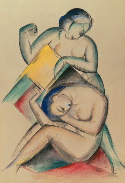 Due donne nude, c.1910-15 da Franz Marc