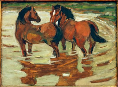 Due cavalli al bagno da Franz Marc
