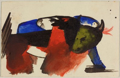 Due animali, cartolina da Sindelsdorf a Wassily Kandinsky a Monaco da Franz Marc