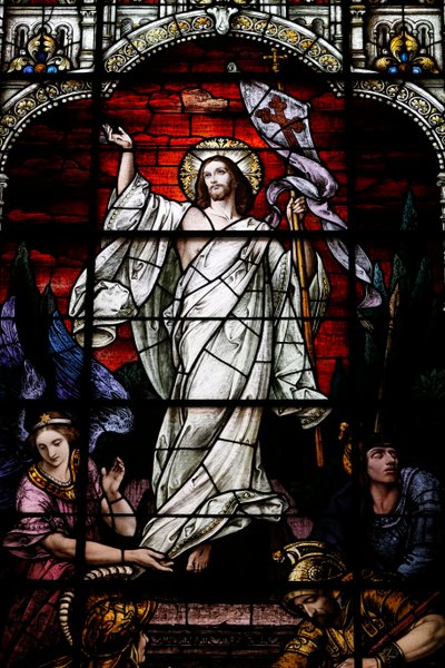 La resurrezione di Gesù Cristo, c.1920 (vetro colorato) da Franz Mayer
