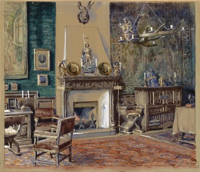 Sala degli uomini con camino da Franz Poledne