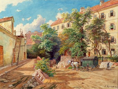 Il cortile della casa di detenzione della polizia in Theobaldgasse a Vienna da Franz Reinhold