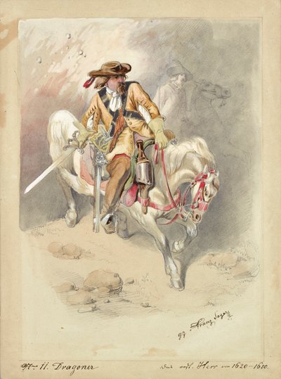 Dragone su cavallo bianco da Franz Sager