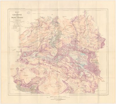 Carta del massiccio di Gavarnie e del monte perduto edita nel 1914 da Franz Schrader
