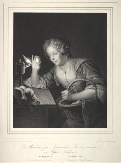 Ragazza che candela le uova, 1840 da Franz Seraph Hanfstaengl