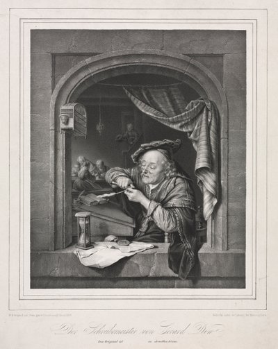 Il maestro di scrittura della vecchia scuola da Franz Seraph Hanfstaengl