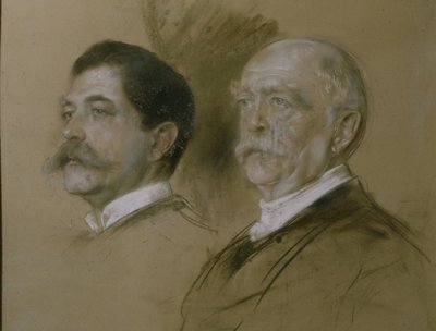 Otto von Bismarck e suo figlio Herbert, Segretario di Stato degli Affari Esteri dal 1860-90 da Franz Seraph von Lenbach