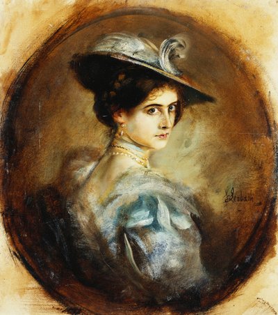 Ritratto di una signora, testa e spalle da Franz Seraph von Lenbach