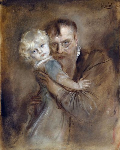 Autoritratto con la figlia Marion da Franz Seraph von Lenbach
