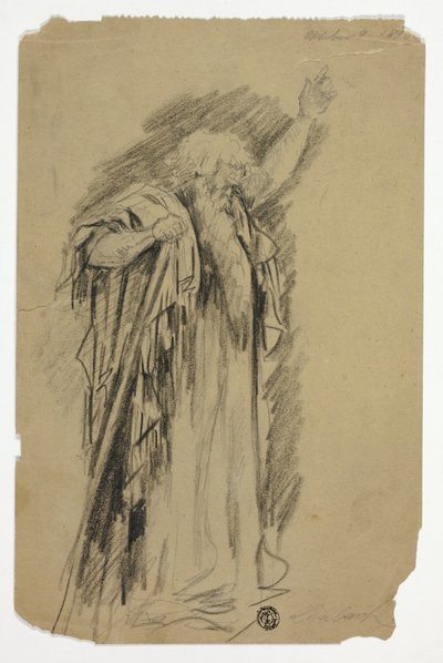 Profeta in Piedi con Braccio Alzato da Franz Seraph von Lenbach