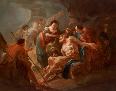 Il giovane Tobia guarisce suo padre con la bile del pesce da Franz Sigrist d. Ä.