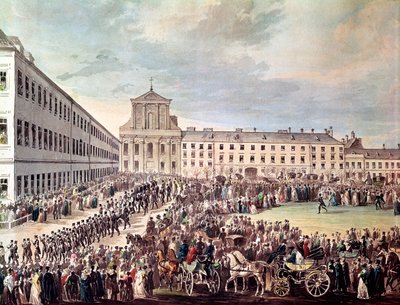 Funerale di Ludwig van Beethoven (1770-1827) a Vienna, 29 marzo 1827 (dettaglio) da Franz Stober