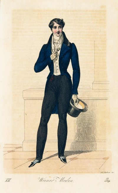 Gentiluomo con sopragonna blu scuro da Franz Stober