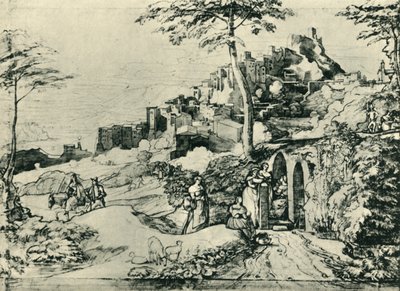 Donne presso una fontana a Olevano, vicino a Roma, Italia da Franz Theobald Horny