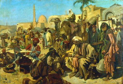 Un Mercato al Cairo, fine XIX secolo da Franz Theodor Wurbel