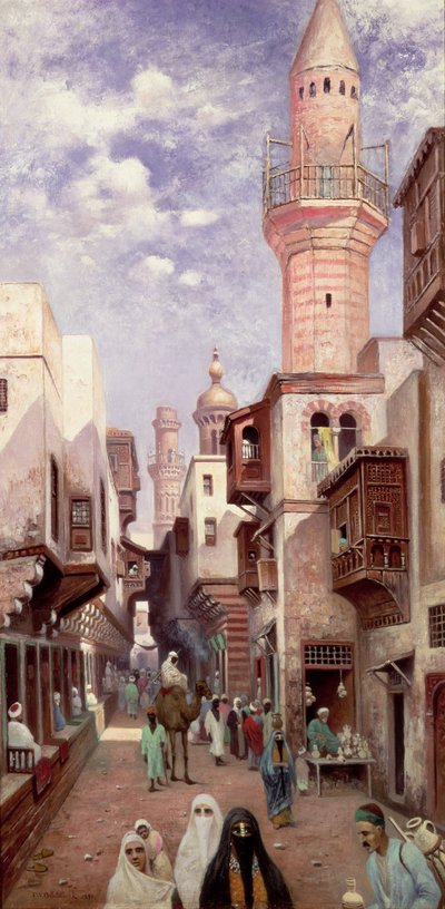 Una scena di strada araba da Franz Wilhelm Odelmark
