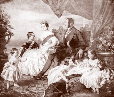 La regina Vittoria con il principe Alberto e i loro figli, da "Edward VII, His Life and Times" (stampa) da Franz Xaver  Winterhalter (after)
