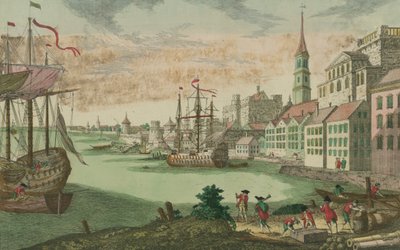 Il porto di Boston, Massachusetts, c.1770-80 da Franz Xaver Habermann