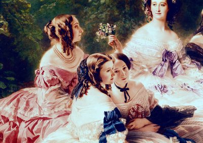 Imperatrice Eugenia (1826-1920) e le sue dame di compagnia, (dettaglio) da Franz Xaver Winterhalter