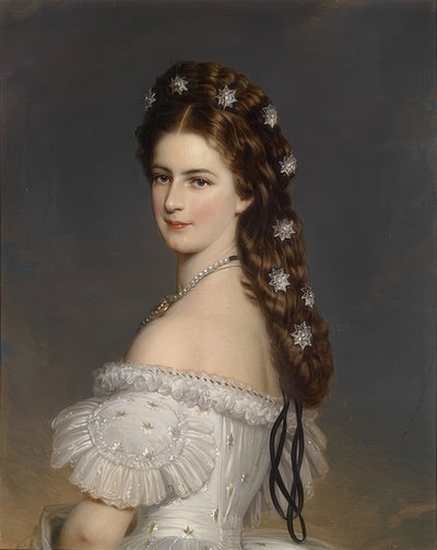 Imperatrice Elisabetta con stelle di diamante nei capelli da Franz Xaver Winterhalter