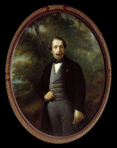 Ritratto a figura intera di Napoleone III (1808 - 1873). Dipinto di Francois Xavier (Franz Xaver) Winterhalter (1806-1873), olio su tela 110x140 cm, Ec. All. da Franz Xaver Winterhalter