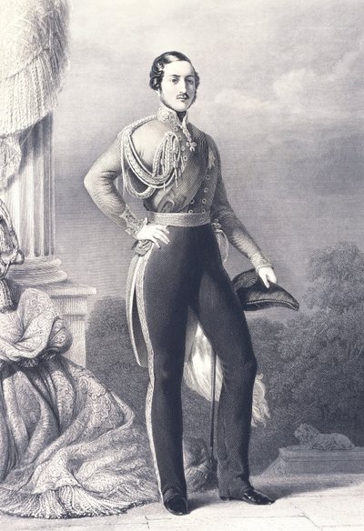 Ritratto di Alberto di Sassonia-Coburgo-Gotha, marito della regina Vittoria e principe consorte del Regno Unito, di Franz Xaver Winterhalter, stampa da Franz Xaver Winterhalter