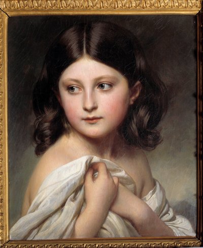 Ritratto di una ragazza chiamata Principessa Charlotte. Dipinto di Xaver Winterhalter, 1850. Collezione privata da Franz Xaver Winterhalter