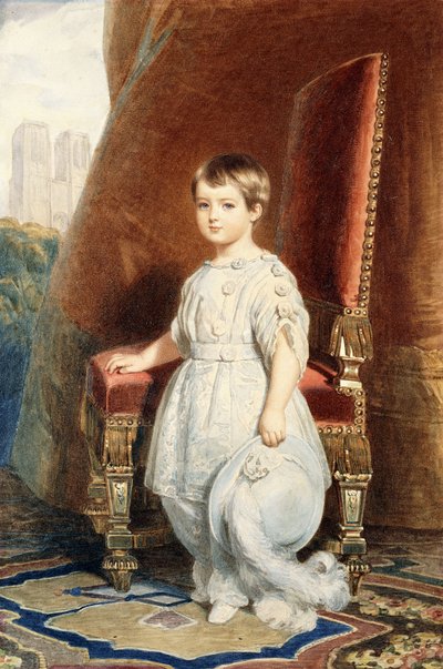 Ritratto del conte di Parigi, da bambino in costume bianco da Franz Xaver Winterhalter