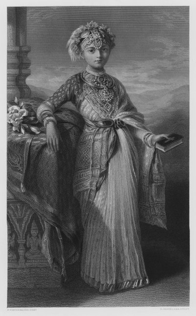 La Principessa Victoria Gouramma di Coorg, dal quadro nella Collezione Reale da Franz Xaver after Winterhalter