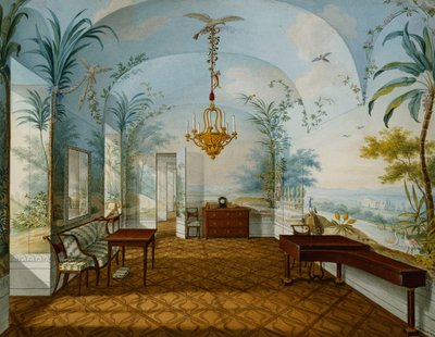 Salone dipinto nel Palazzo di Schonbrunn chiamato Sala da Disegno di Marian, Schonbrunn, 1831 da Franz Xavier Nachtmann