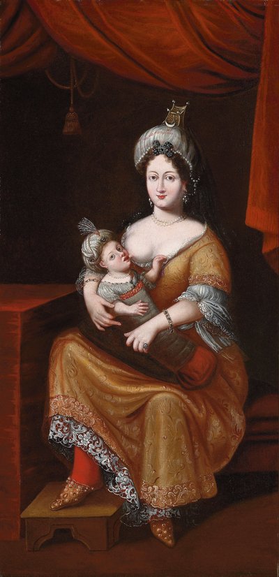 Kösem Sultan e suo figlio, il futuro sultano Murad IV o sultano Ibrahim, secondo quarto del XVII secolo da Franz and Gemminger Herrmann