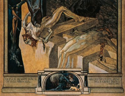 Austria, Vienna, Illustrazione della Divina Commedia di Dante Alighieri (Inferno, Canto XXII) di Franz von Bayros, (dettaglio) da Franz von Bayros (1866 1924)