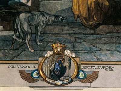 Austria, Vienna, Illustrazione della Divina Commedia di Dante Alighieri (Purgatorio, Canto XI) di Franz von Bayros, dettaglio da Franz von (1866 1924) Bayros
