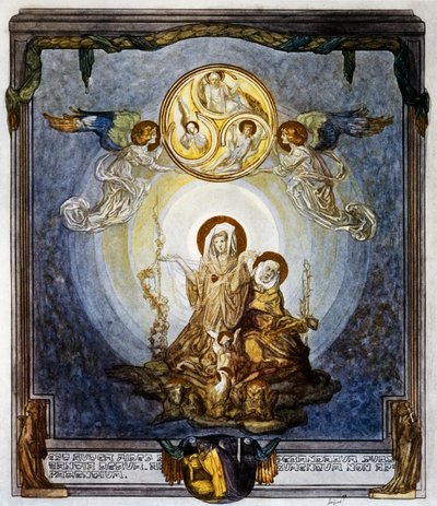 La fede è sostanza delle cose che speriamo, e prova di quelle che non si vedono, e questo mi appare la sua quiddità, canto XXIV, Paradiso, Divina Commedia di Dante Alighieri, illustrazione di Franz von Bayros, Vienna da Franz von  Bayros
