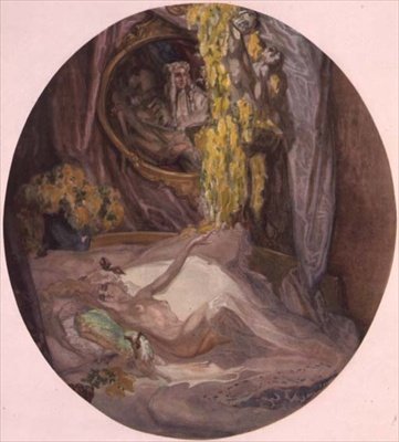 Donna su un letto da Franz von Bayros (1866 1924)