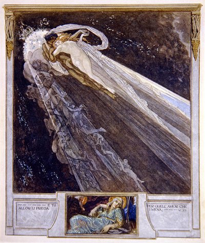 Illustrazione dalla Divina Commedia di Dante, Inferno, Canto V. 77 da Franz von Bayros
